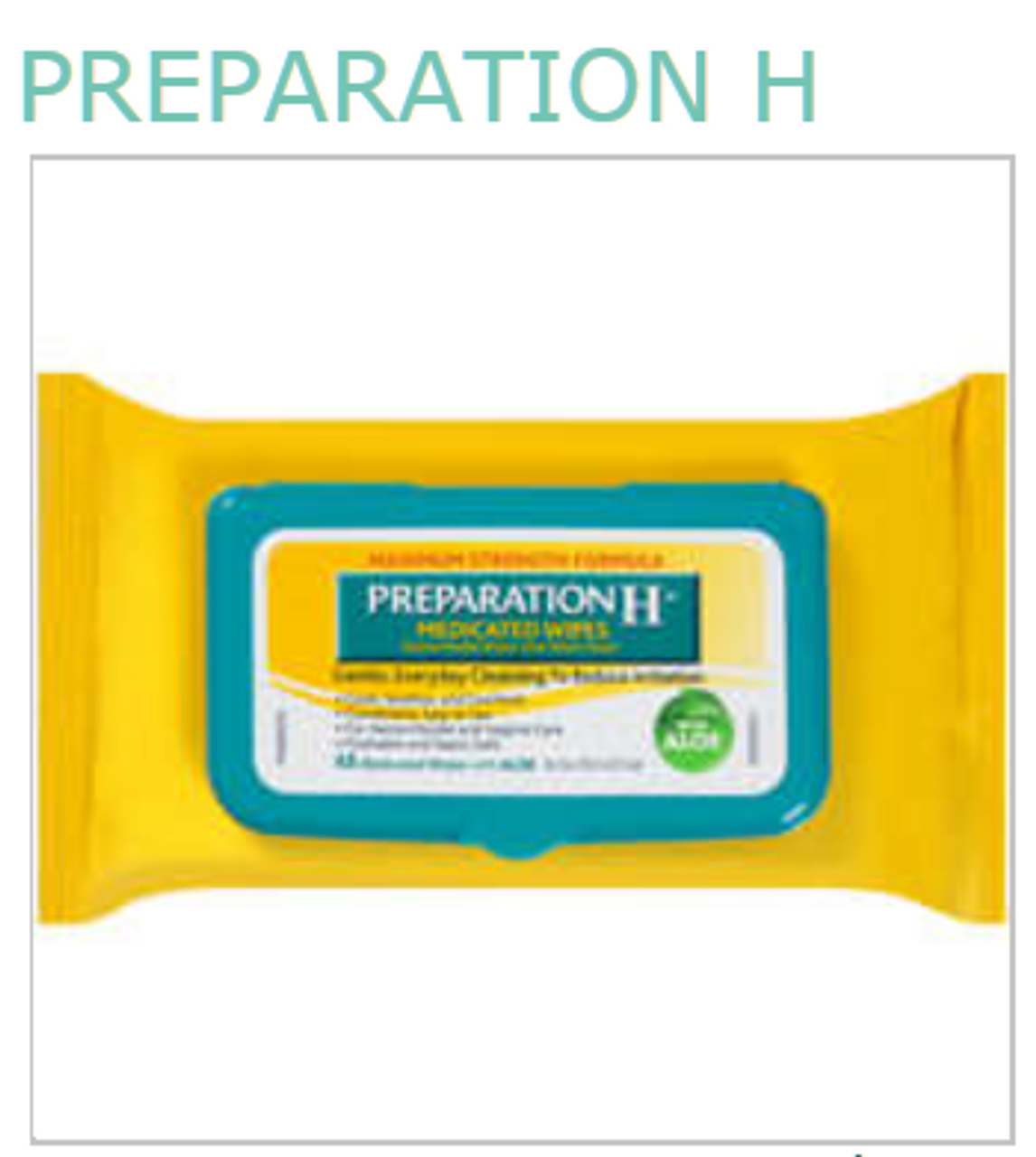 Preparation H Medicated Wipes, Maximum Strength, 96 wipes/pk, 12 pks/cs (Available for sale in US only) (Products cannot be sold on Amazon.com or any other third Party sites.) (Item is Non-Returnable)