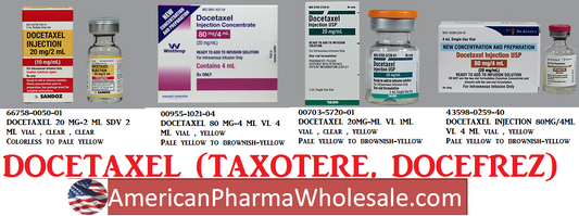 Docetaxel Injection, USP, 20 mg/ml, 8 ml Vial, Multiple Dose, Onco-Tain Glass Fliptop Vial (Rx) (Item is Non-Returnable) (We must have your Wholesale Drug License on File before shipping this product) (US Only, Excluding IN and ND)