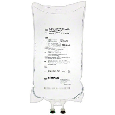 Sodium Chloride (0.9%) For Irrigation, USP, 3000mL (3L) Bag (Rx) (Item is Non-Returnable), 4 bg/cs (45 cs/plt) (Continental US+HI Only, Excluding IN and ND) (Item is on Manufacturer Allocation - Quantities may Limited)&nbsp;&nbsp;<Strong style="color:red">Max weekly quantity allowed: 10</Strong>