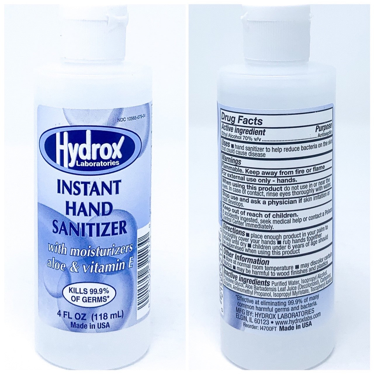 Hand Sanitizer, Gel, 4 oz, 70% Ethyl Alcohol, Unscented, Flip Top Bottle, 60 btl/cs
