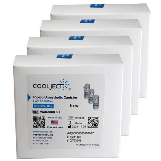CoolJect Topical Anesthetic Canister, 2oz, 3/bx, 4bx/cs (US Only) (Item is on Manufacturer backorder with no ETA on availability - Suggested Sub: CJ2050-12)
