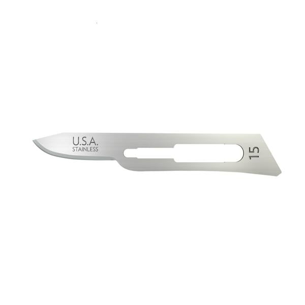 AccuThrive #15 Surgical Blade, Stainless Steel, MicroCoat, Sterile, 100bl/ct, 5ct/cs