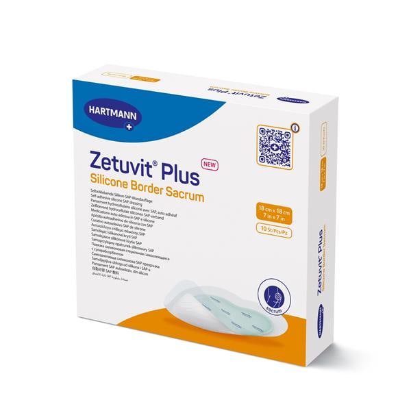 Zetuvit Plus Silicone Border, Sacrum, 7" x 7" , 10/bx