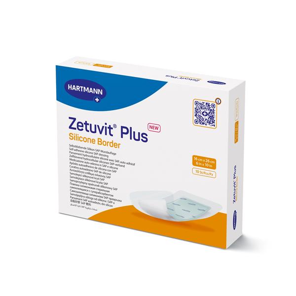 Zetuvit Plus Silicone Border, 7" x 7", 10/bx
