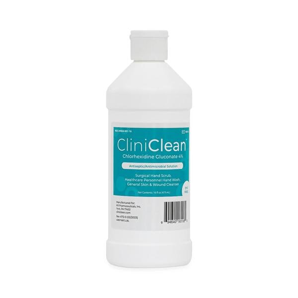 CliniClean Chlorhexidine Gluconate 4% Antiseptic/Antimicrobial Solution, 16oz. Flip-Top Bottle, 12/cs