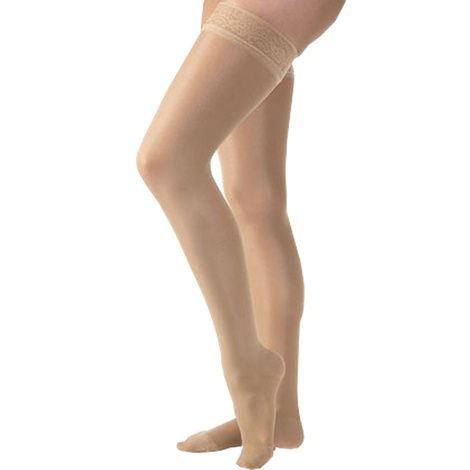 Compression Stocking, Thigh High, 15-20 mmHG, Closed Toe, Lace, Petite, Natural, Small (Continental US Only)