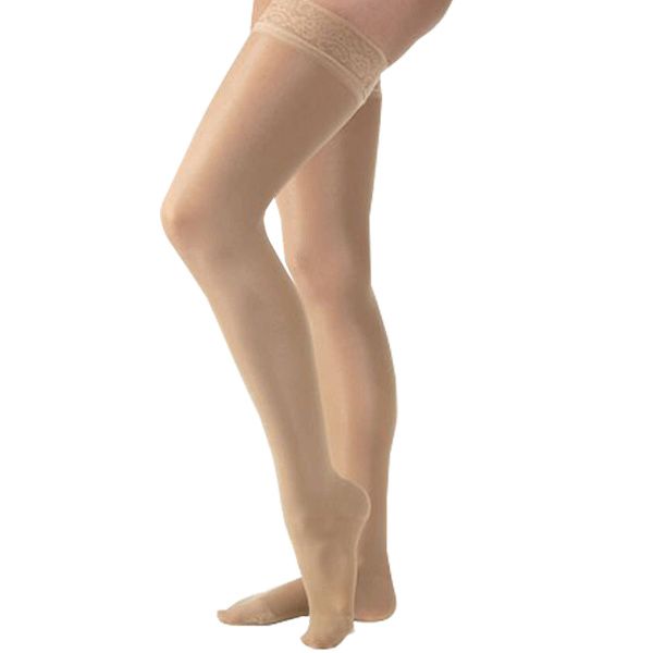 Compression Stocking, Thigh High, 20-30 mmHG, Closed Toe, Lace, Petite, Classic Black, Small (Continental US Only)