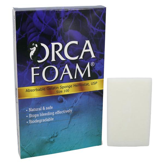 ORCA Foam, Porcine Gelatin Hemostatic Sponges, Size 100, 125mm x 80mm x 10mm, 2/bx (Rx) (US Only) (Products cannot be sold on Amazon or any third Party sites)