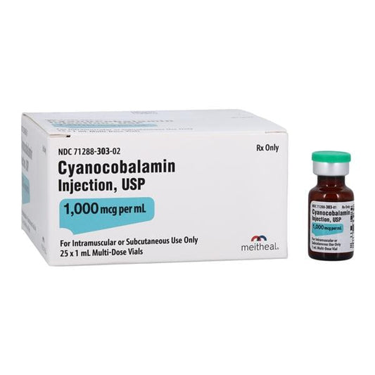Cyanocobalamin Injection, USP, 1000 mcg per 1 ml, MDV, 25/bx (Rx) (Item is Non-Returnable) (US Only, Excluding IN and ND)