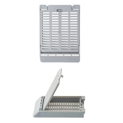 Slimsette Tissue Cassette, 45 Angle, 41mm x 28.5mm x 6mm, Acetal, Gray, 500/bx, 3 bx/cs
