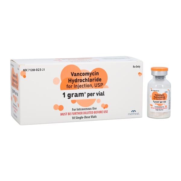 Vancomycin Hydrochloride for Injection, USP, 1g, 20 ml, SDV, 10/bx (Rx) (Item is Non-Returnable) (US Only, Excluding IN and ND)