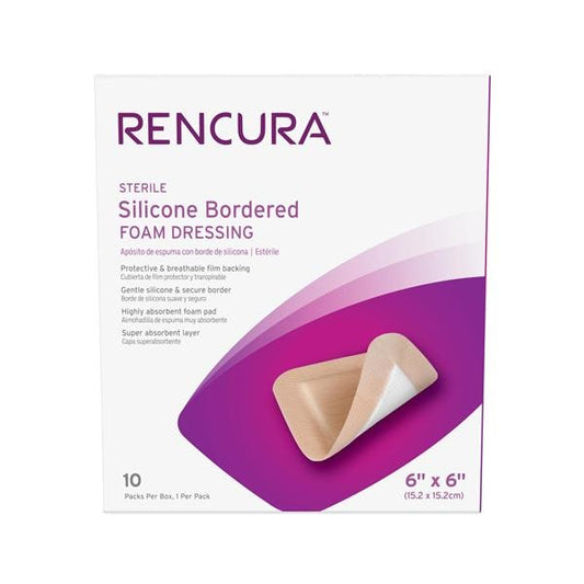 Silicone Bordered Foam Dressing, 6" x 6", 1/pk, 10 pk/bx, 10 bx/cs (Products cannot be sold on Amazon.com or any other third Party sites.)