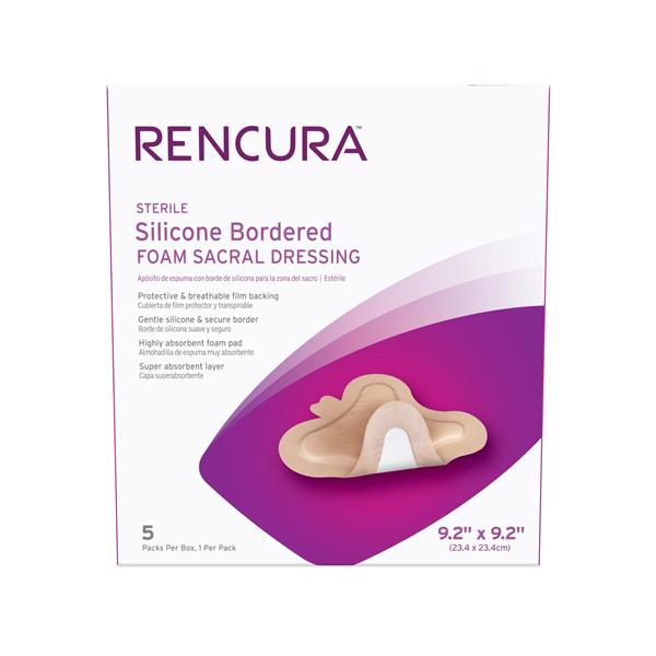 Silicone Bordered Foam Sacral Dressing, 9.2" x 9.2", 1/pk, 5 pk/bx, 5 bx/cs (Products cannot be sold on Amazon.com or any other third Party sites.)