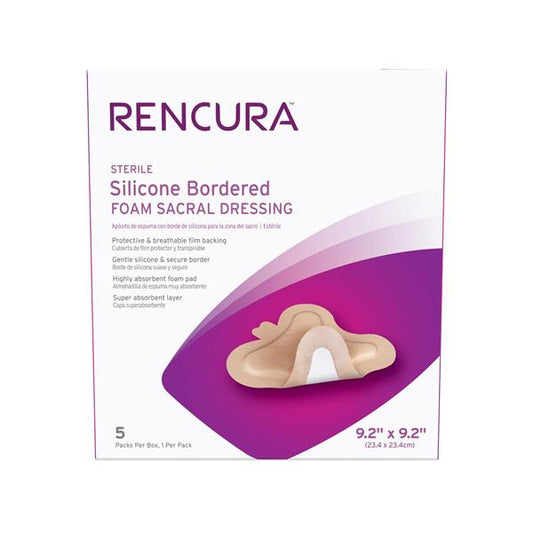 Silicone Bordered Foam Sacral Dressing, 9.2" x 9.2", 1/pk, 5 pk/bx, 5 bx/cs (Products cannot be sold on Amazon.com or any other third Party sites.)