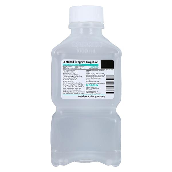 1000mL Lactated Ringers Irrigation in Plastic Container (Rx), 16/cs (54 cs/plt) (Continental US+HI Only)