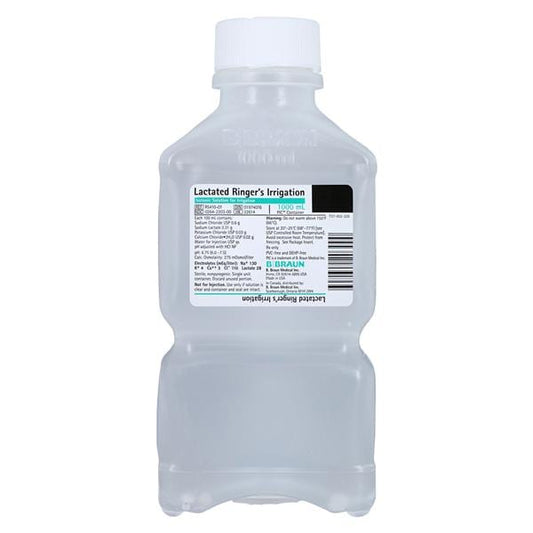 1000mL Lactated Ringers Irrigation in Plastic Container (Rx), 16/cs (54 cs/plt) (Continental US+HI Only)