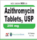 Azithromycin Tablets 250mg Bottle 30/Bottle Each (490030)
