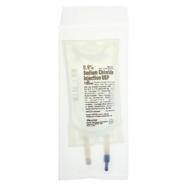 Sodium Chloride Injection, 0.9%, USP, 100 ml, Viaflex Plastic Container, Single Pack, 96/cs (Rx) (Continental US Only) (Product Access Restricted. Check with your sales rep to verify eligibility)&nbsp;&nbsp;<Strong style="color:red">Max weekly quantity allowed: 10</Strong>