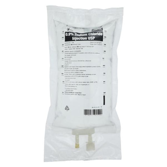 Sodium Chloride Injection, 0.9%, USP, 1000 ml, Dripless Access Container (DAC), Viaflo Plastic Container, 10/cs (Rx) (Continental US Only) (Product Access Restricted. Check with your sales rep to verify eligibility)&nbsp;&nbsp;<Strong style="color:red">Max weekly quantity allowed: 10</Strong>
