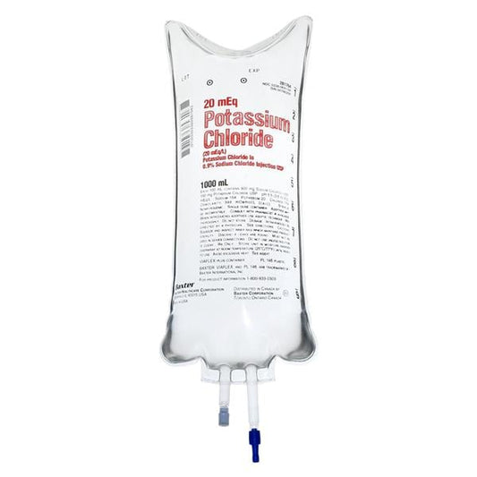 5% Dextrose, 0.45% Sodium Chloride and 20 mEq/L Potassium Chloride Injection, USP, 1000 ml, Viaflex Plastic Container, 14/cs (Rx) (Continental US Only) (Product Access Restricted. Check with your sales rep to verify eligibility)