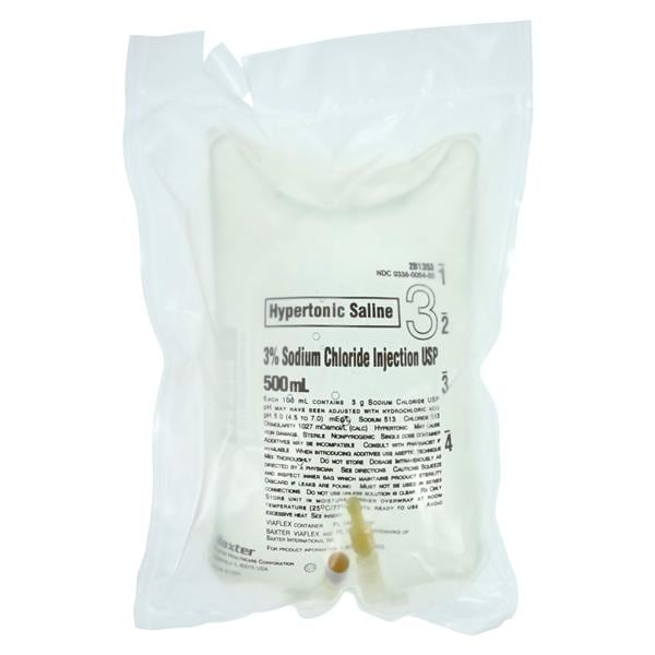 Sodium Chloride Injection, 3%, USP, 500 ml, Viaflex Plastic Container, 24/cs (Rx) (Continental US Only) (Product Access Restricted. Check with your sales rep to verify eligibility) (Item is on Manufacturer Allocation - Quantities may Limited)