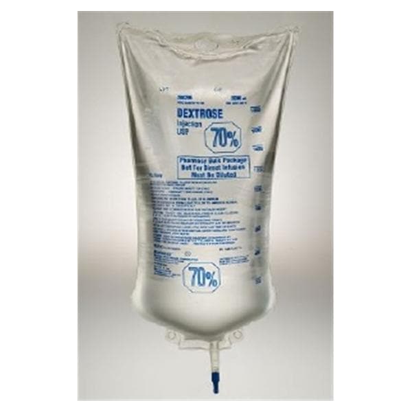Dextrose Injection, 70% USP, 2000 ml, Viaflex Plastic Container, Pharmacy Bulk Package, 6/cs (Rx) (Continental US Only) (Product Access Restricted. Check with your sales rep to verify eligibility)
