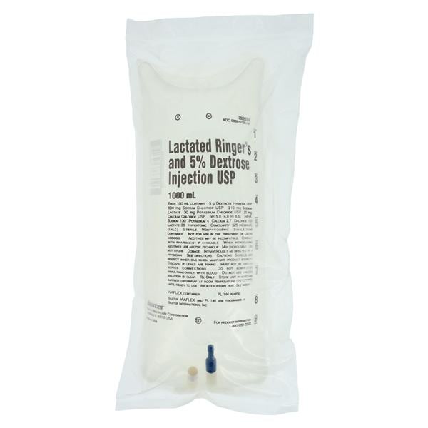 Lactated Ringer and 5% Dextrose Injection, USP, 1000 ml, Viaflex Plastic Container, 14/cs (Rx) (Continental US Only) (Product Access Restricted. Check with your sales rep to verify eligibility)