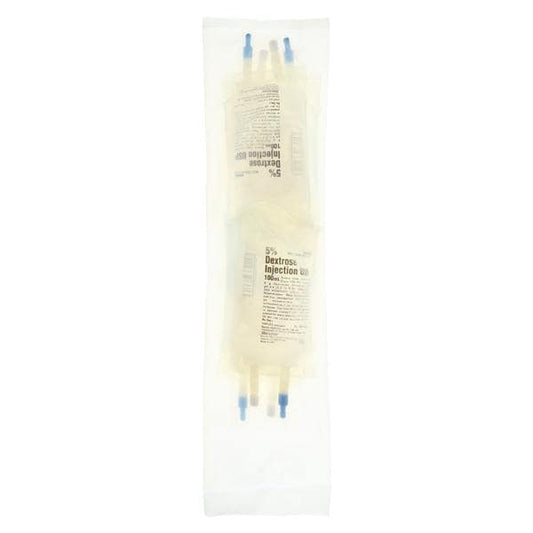 Dextrose Injection, 5% USP, 100 ml, Viaflex Plastic Container, Quad Pack, 96/cs (Rx) (Continental US Only) (Product Access Restricted. Check with your sales rep to verify eligibility)&nbsp;&nbsp;<Strong style="color:red">Max weekly quantity allowed: 10</Strong>