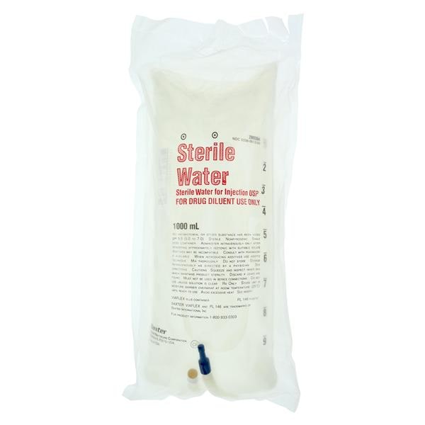 Sterile Water for Injection, USP, 1000 ml, Viaflex Plastic Container, for Drug Diluent Use Only, 14/cs (Rx) (Continental US Only) (Product Access Restricted. Check with your sales rep to verify eligibility)
