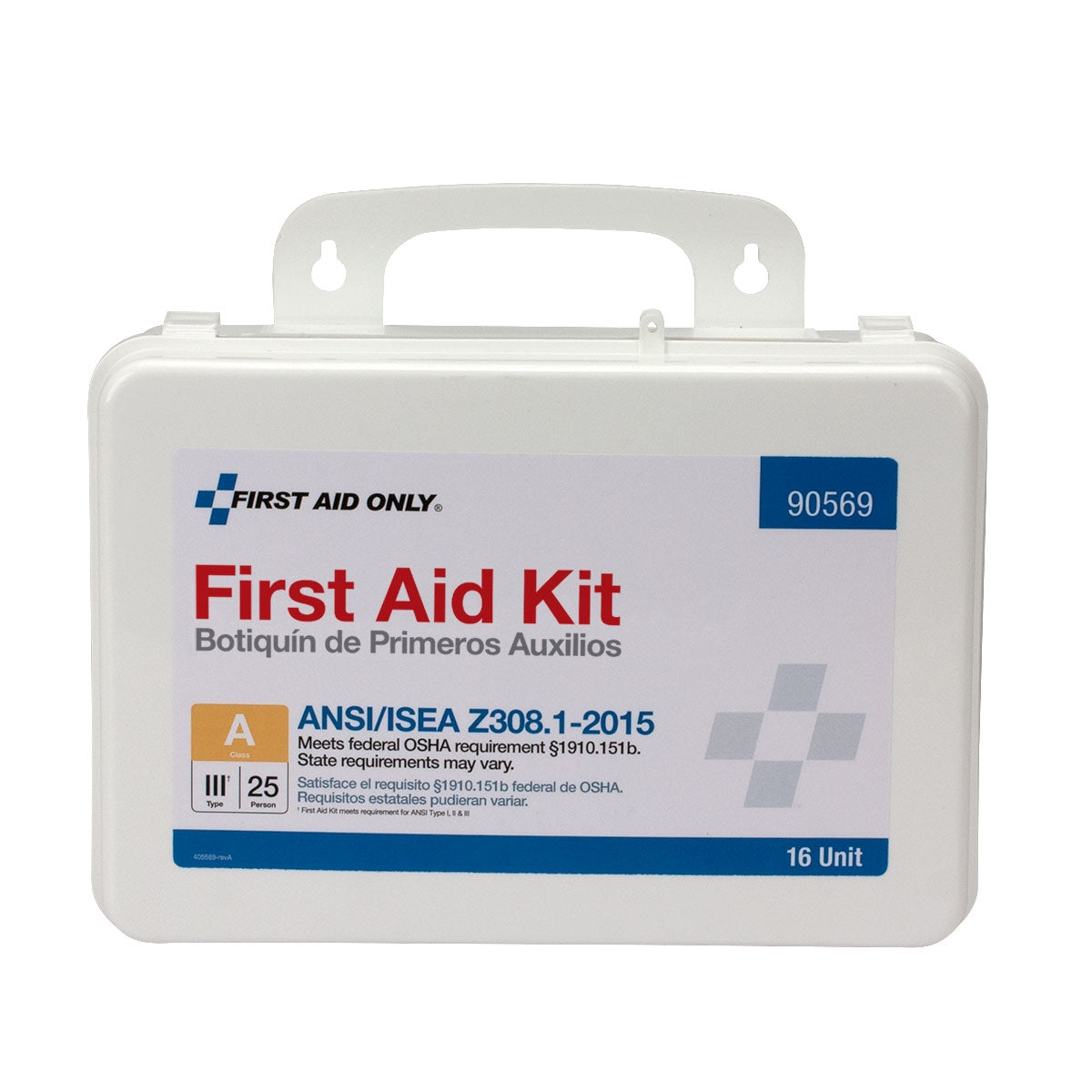 16 Unit First Aid Kit, ANSI A,  Plastic Case, Custom Logo , 48/cs (DROP SHIP ONLY - $150 Minimum Order)