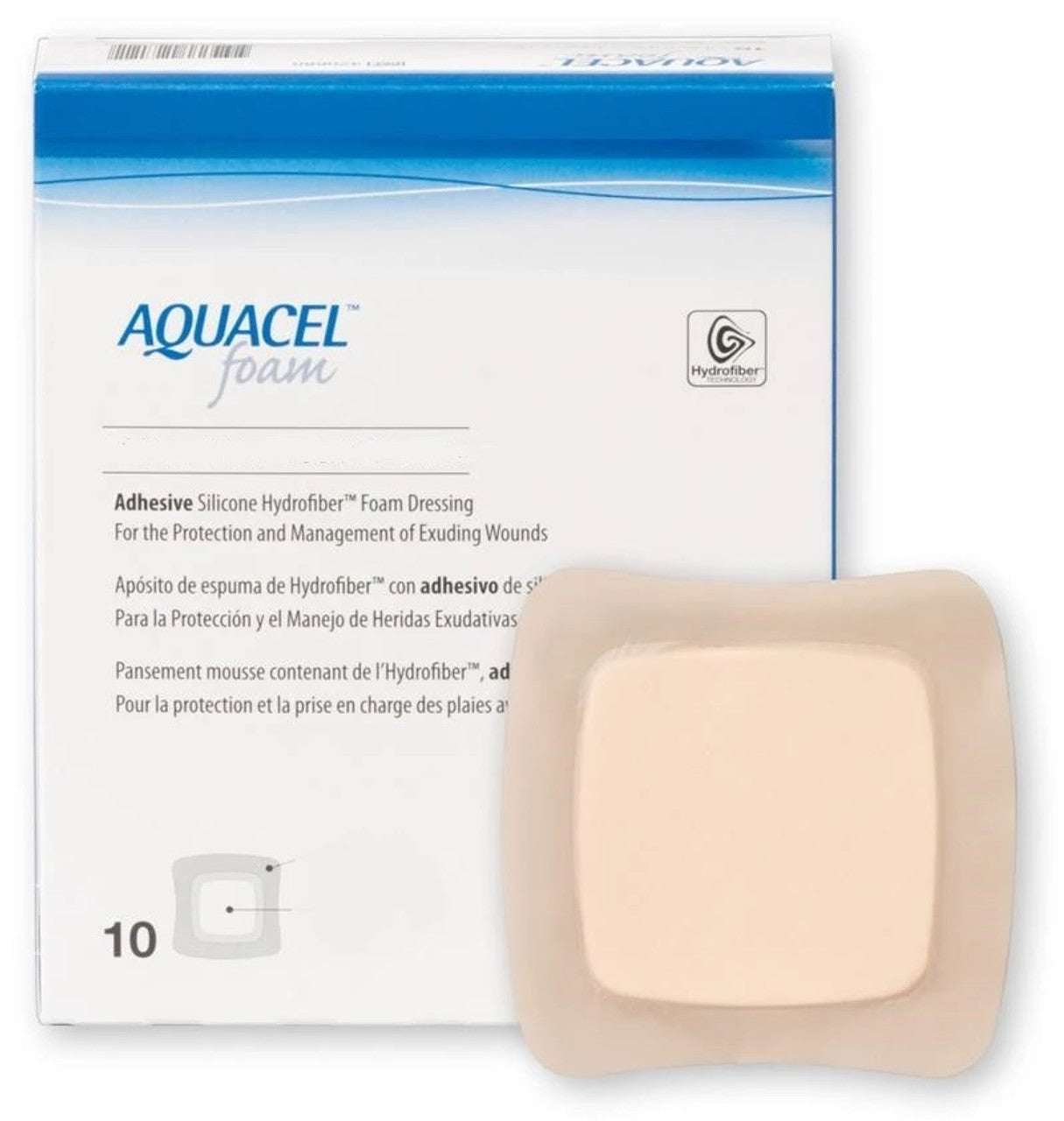 Foam Dressing, Adhesive, Rectangle, 4" x 8", Beige, 10/bx (Continental US Only)