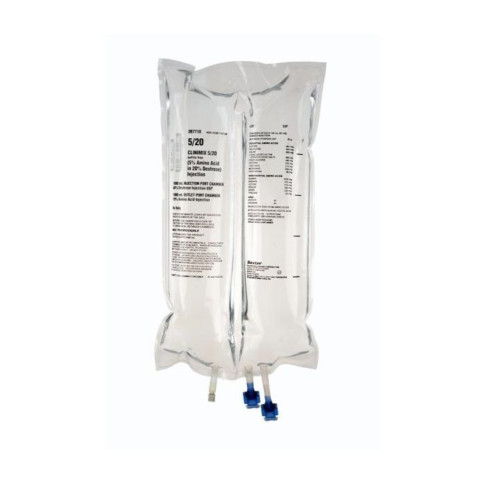 Clinimix Injection, 5% Amino Acid in 20% Dextrose, Sulfite-Free, 2000 ml, Clarity Dual Chamber Container, 4/cs (Rx) (Continental US Only) (Product Access Restricted. Check with your sales rep to verify eligibility)&nbsp;&nbsp;<Strong style="color:red">Max weekly quantity allowed: 10</Strong>