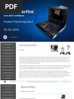 Versana Active Basic Cart (DROP SHIP ONLY) (Continental US Only) (Not Available to Vet or Government Markets) (Pricing Listed is an Estimate and may Change without Prior Notification; Please Contact your GE Sales Rep for an Accurate Price Quote)