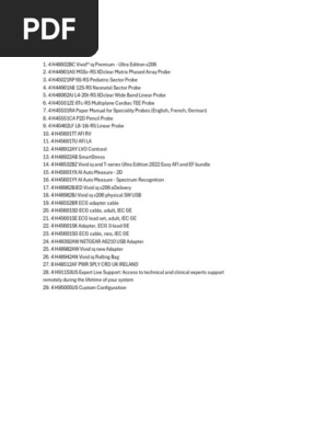 Specialty Probes User Manual (DROP SHIP ONLY) (Continental US Only) (Not Available to Vet or Government Markets) (Pricing Listed is an Estimate and may Change without Prior Notification; Please Contact your GE Sales Rep for an Accurate Price Quote) 