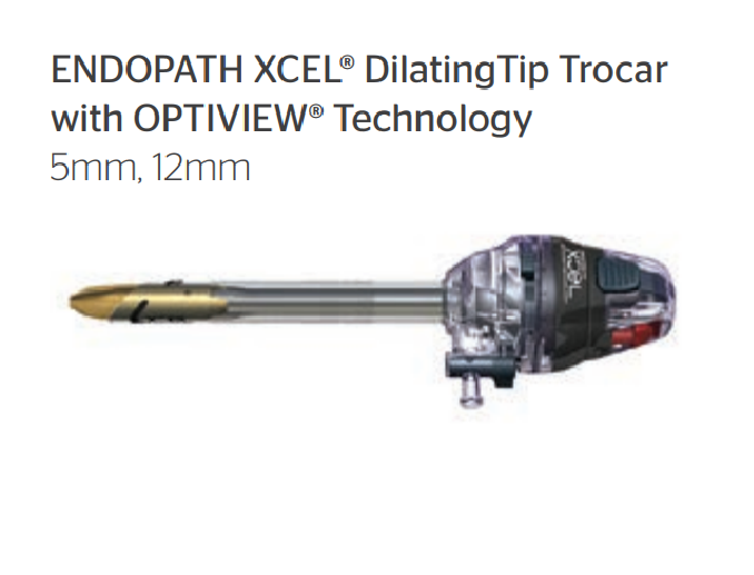 ENDOPATH XCEL Dilating Tip Trocar with OPTIVIEW Technology, Stability Sleeve, 12mm, 100mm Length, 6/bx (Continental US Only)