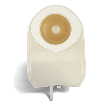 One-Piece Urostomy Pouch with Pre-Cut Durahesive Skin Barrier, Fold Over Tap, 8" Pouch, Transparent, 1 3/8" Stoma Opening, 5/bx (Continental US Only)