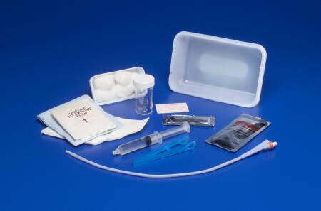 Dover Silicone Insertion PVP Solution Urinary Catheterization Kit, 18FR, Includes: (1) Catheter, (1) CSR Wrap, (1) Fenestrated Drape, (1) Underpad, (1) Povidone Iodine Solution, (1) 10cc Prefilled Sterile Water Inflation Syringe, (1) 5g Lubricant Jelly Packet, (1) Forceps, (1) 1000ml Graduated Basin, 1 tray/ea, 20 ea/cs (Continental US Only)