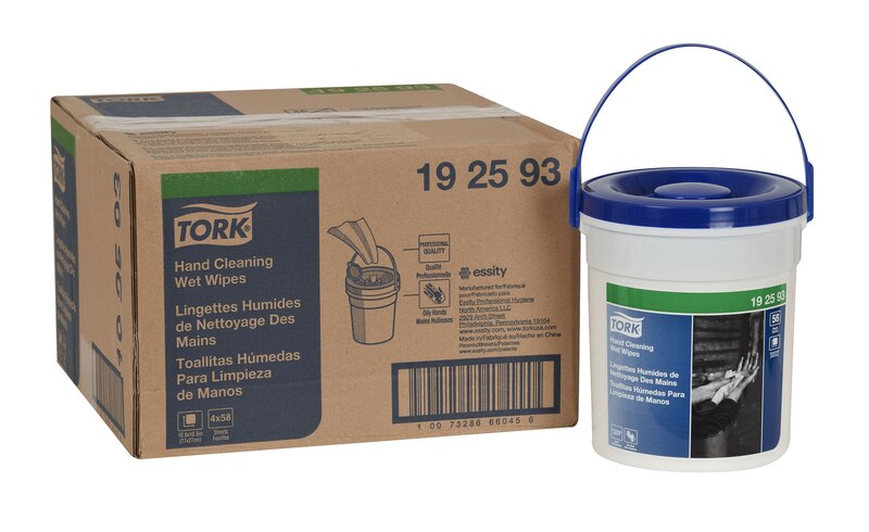 Hand Cleaning Wet Wipe Bucket, 1-Ply, White, Does Not Contain Germicide, 58 sheets/bucket, 4 bucket/cs