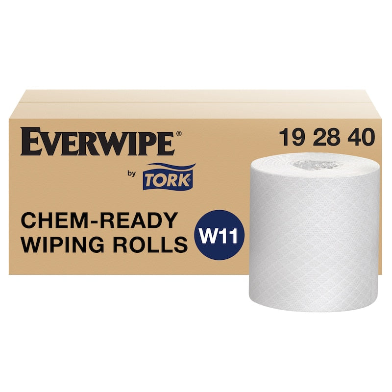 Everwipe Chem-Ready Wiping Rolls, (Replacement for Legacy SKU 02-6180) White, 1-Ply, 180 ft, 6 rl/cs (150 cs/plt)