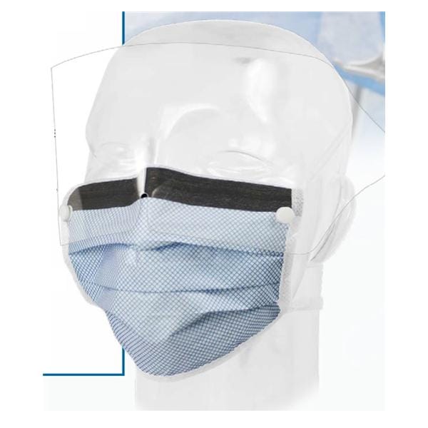 Mask, Surgical, DualGard, w/ Extended Shield, Blue Diamond, ASTM Level 3, Non-Sterile, 25/bx, 4 bx/cs