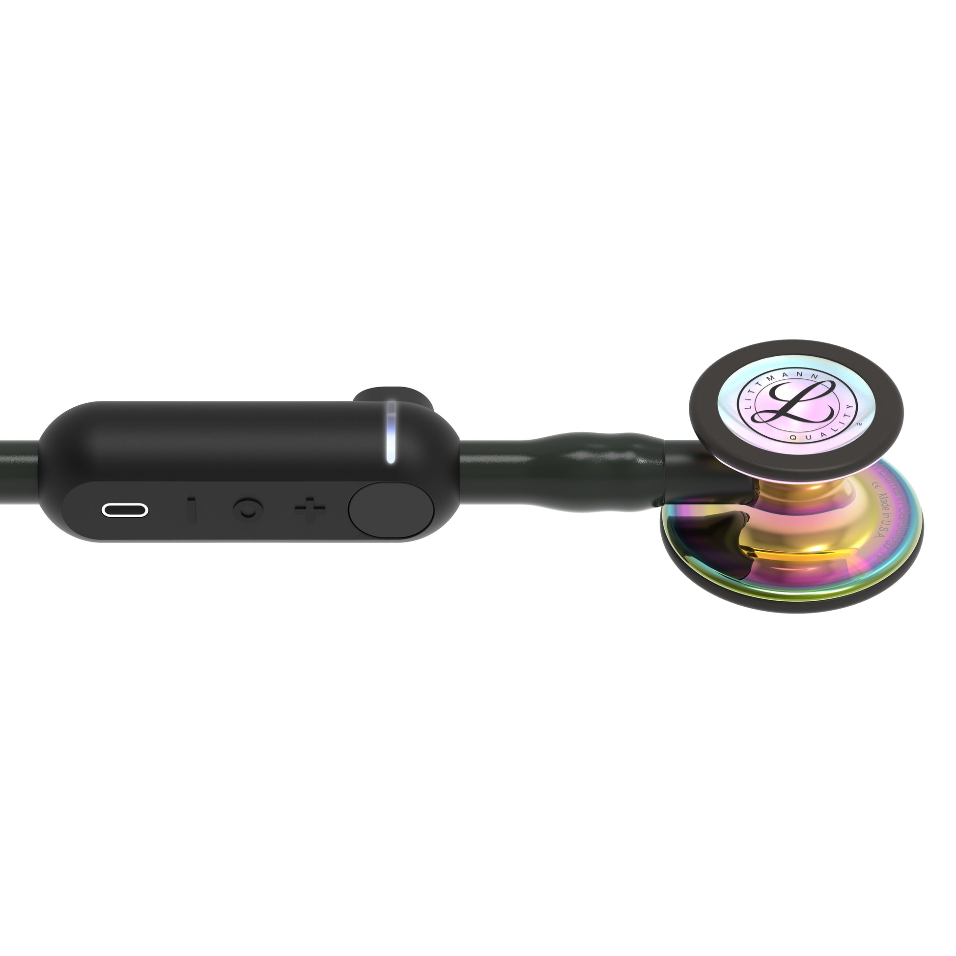 CORE Digital Stethoscope, High Polish Rainbow Chestpiece, Black Tube, Stem and Headset, 27" Tubing (Item is considered HAZMAT and cannot ship via Air or to AK, GU, HI, PR, VI) (Continental US Only)