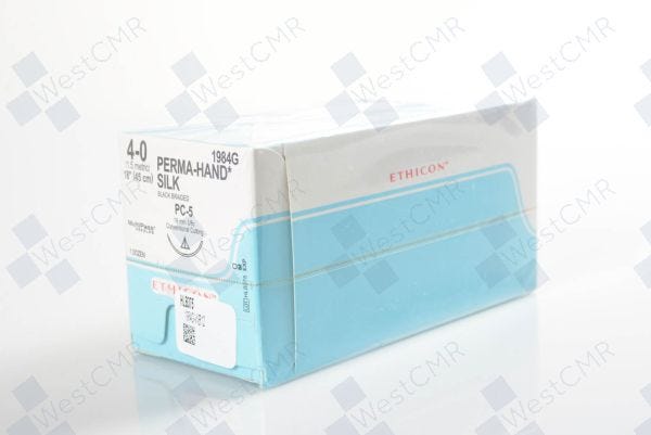 Suture, Precision Cosmetic Conventional Cutting Prime, Size 4-0, 18", Black Braided, Needle PC-5, 3/8 Circle, 1 dz/bx (Continental US Only)