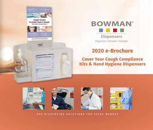 Cover Your Cough Compliance Kit, Includes: (1) BOWMAN Respiratory Hygiene Station (RS002-0212) and (1) BOWMAN Sign Holder - Vertical (MP-070) (Made in the USA)