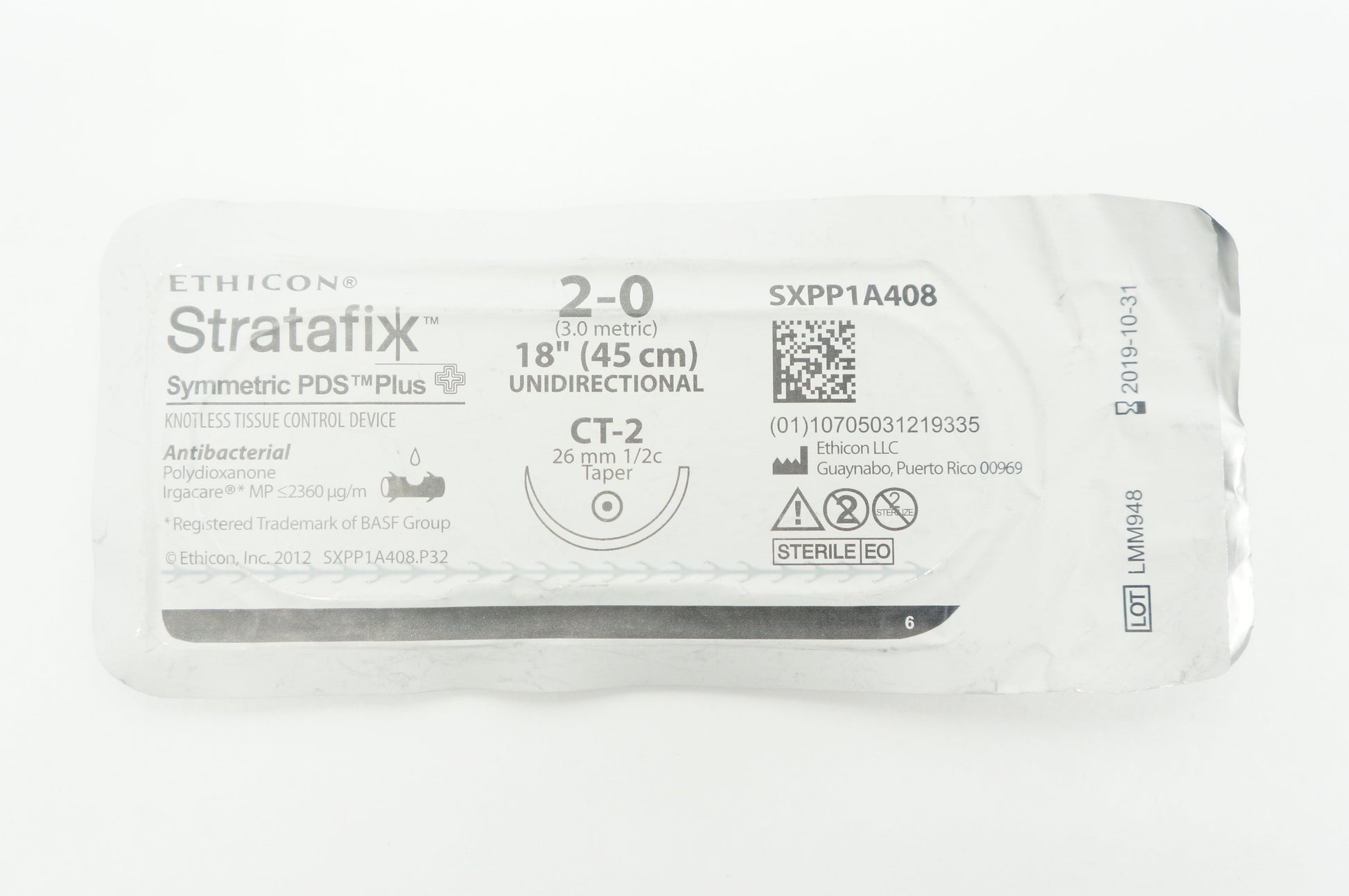 STRATAFIX Symmetric PDS Plus Suture, 2-0, Violet, CT-2, 45 cm, 12/bx (Continental US Only)