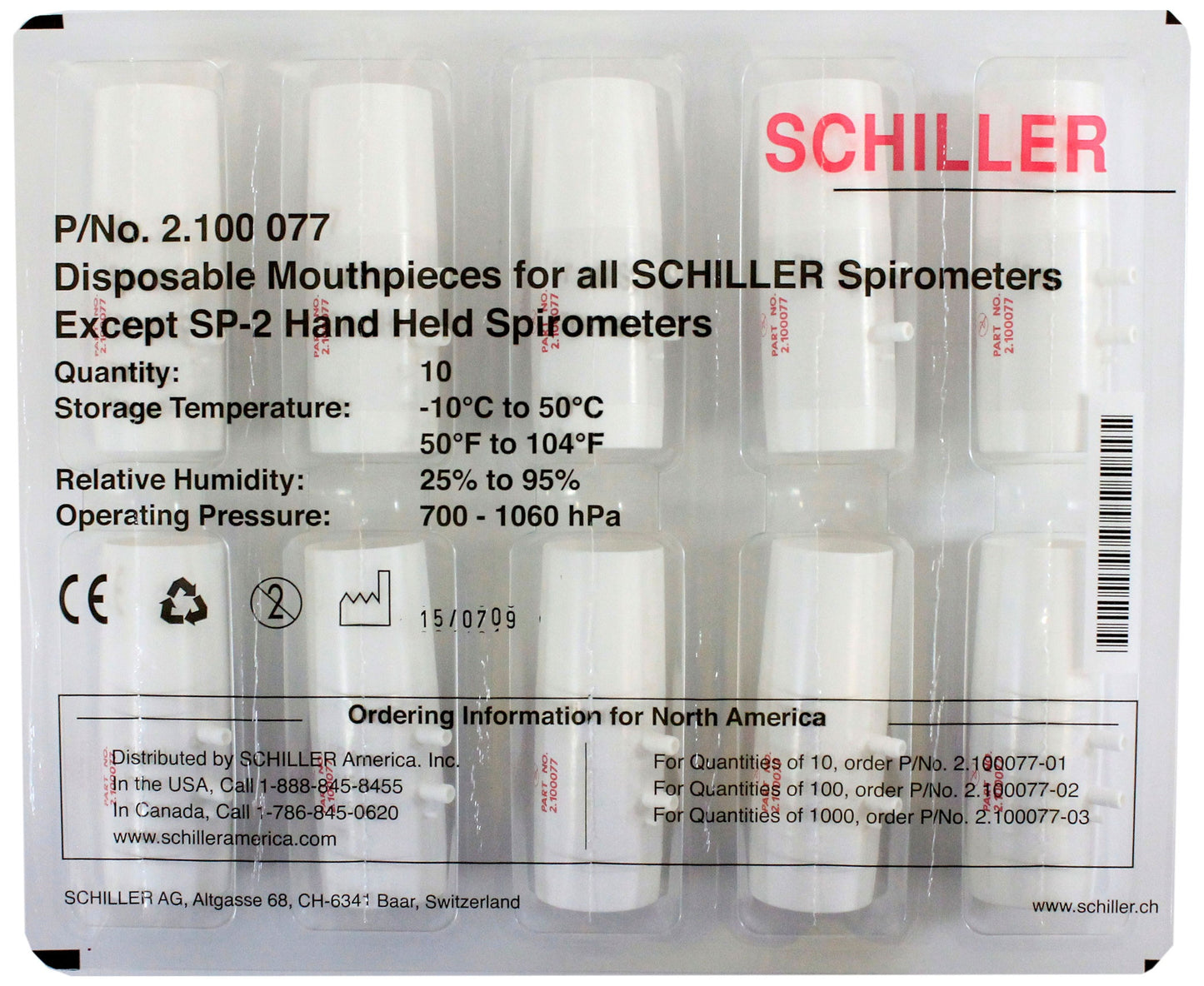 Plastic Mouthpieces, SP-150/250, Disposable, 10/set (Not Available for Sale into Canada)  (DROP SHIP ONLY) ($100 Minimum Order Requirement or customer will be charged $30 min order fee)