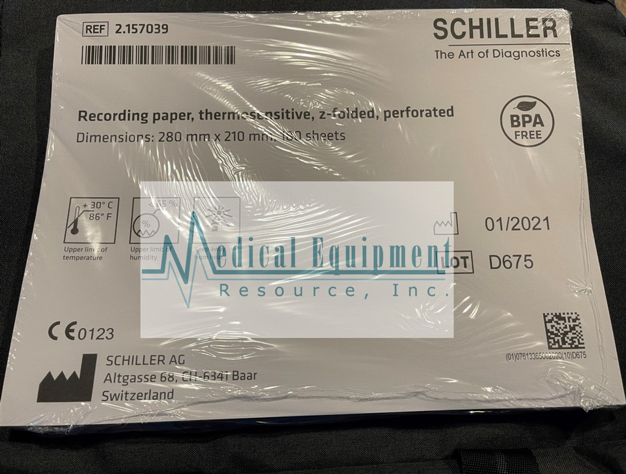 Recording Paper, Thermal, Z-Folded, for CS-200/All AT-2 Series, 180sheets/pk ($100 Minimum Order Requirement or customer will be charged $30 min order fee)
