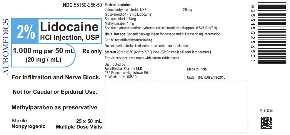 Lidocaine HCl Injection, USP 2% MDV 1000mg/ 50ml, 25 vials/pk (Rx) (US Only, Excluding IN and ND) (Product is Non-Returnable)