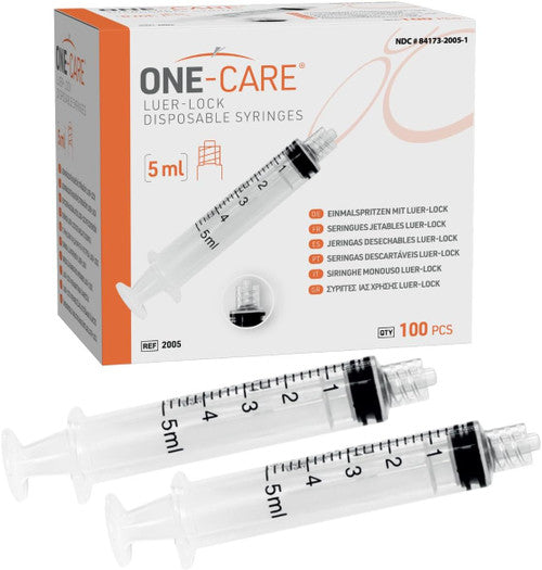 Luer-Lock Syringes, Disposable, 60ml, 3-part, 100/bx
