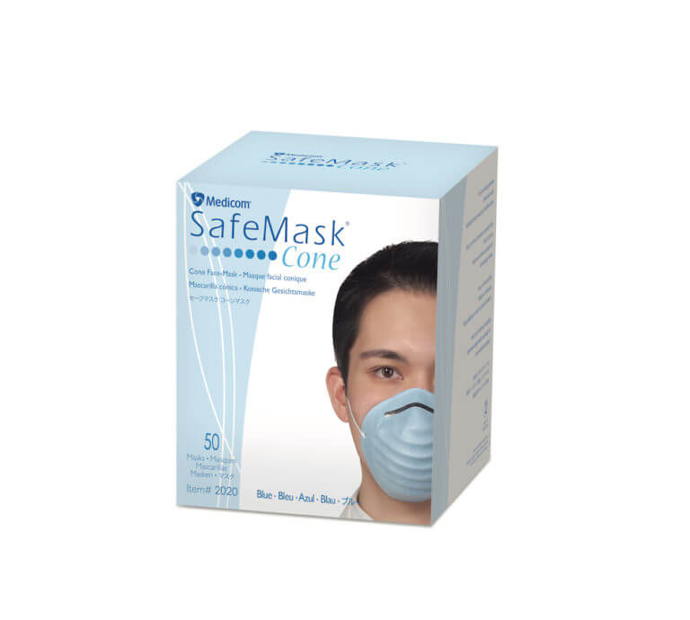 Cone Mask, Blue, 50/bx, 12 bx/cs