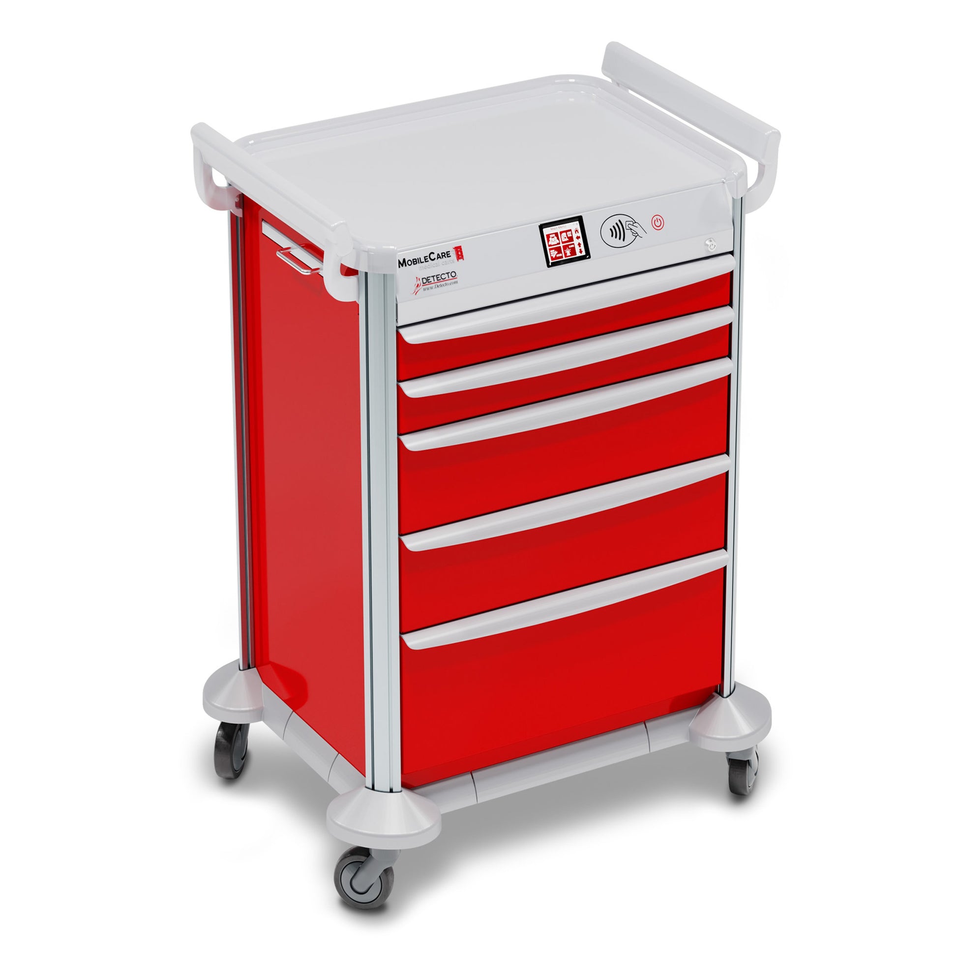 Cart, Mobile Care, 23W, Red, 5 Drawers, RFID (DROP SHIP ONLY)